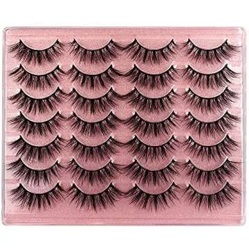 False Eyelashes Wispy Lashes Natural Look Eye Lashes Cat Eye Fake Eyelashes C Curl False Lashes Fluffy Handmade Light Volume Eyelashes 14 Pairs Pack by zanlufly