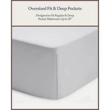 Cozy Earth Luxury Bed Sheet Set - 100% Viscose from Bamboo Fabric, Ultra-Soft & Breathable, Fits Regular & Deep Pocket Mattresses up to 20" - 4 Pieces California King Sheet Set Gray