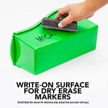 Storex Large Book Bin, Interlocking Plastic Organizer for Home, Office and Classroom, Blue, 6-Pack (71101A06C)