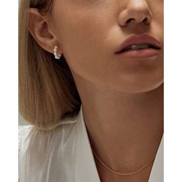 MOROTOLE Pearl Hoop Earrings Small Pearl Hoop Earrings Lightweight Open Large Circle Round Pearl Earrings Jewelry Birthday Gift Pearl Hoop Earrings for Women