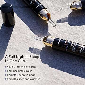 KORRES Black Pine 3D Eye-Lift Super Serum, Under Eye Serum for Dark Circles 15 Ml