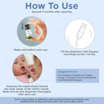 Wellements Organic Iron Drops - Cherry Flavor for Kids