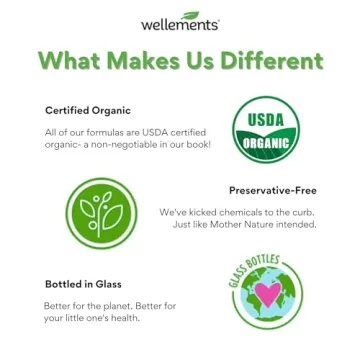 Wellements Organic Iron Drops - Cherry Flavor for Kids