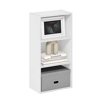 Furinno Luder 3-Tier Open Shelf Bookcase in White