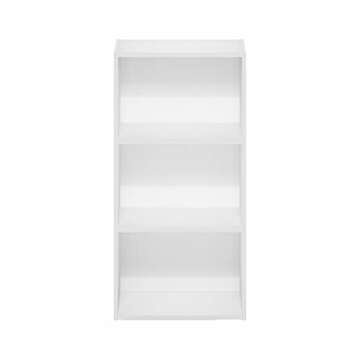 Furinno Luder 3-Tier Open Shelf Bookcase in White