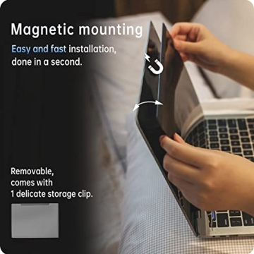 Peslv Magnetic Privacy Screen for Macbook 12 Inch (2012-2017), Removable Anti Blue Light Glare Filte...