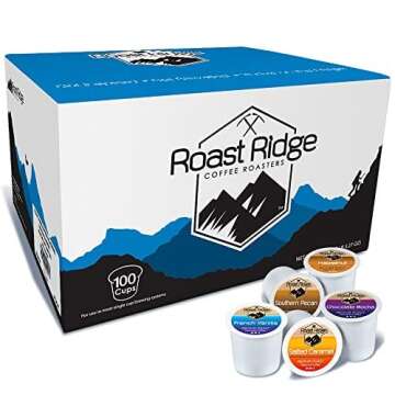 Roast Ridge Single Serve Coffee Pods for Keurig K-Cup Brewers, Variety Pack, 100 Count (20 each: Sal...
