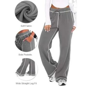 Comfortable Wide Leg Joggers for Women with Pockets