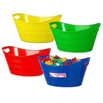 Zilpoo Storage Tub Set - Versatile Oval Plastic Bins