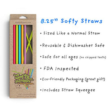 Softy Silicone Straws - Eco-Friendly, Safe & Durable
