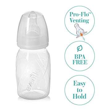 Evenflo Feeding Premium Proflo Vented Plus Polypropylene Baby, Newborn and Infant Bottles - Helps Re...