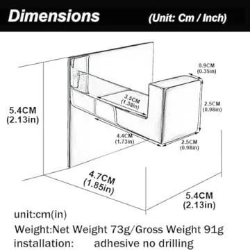 Flybath Coat Hook Matte Black Self Adhesive Bathroom 2 Pack