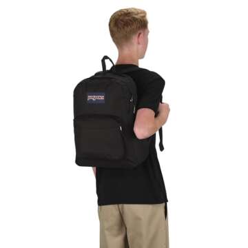JanSport Superbreak Backpack - Durable, Lightweight Premium Backpack, Black