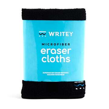 Writeyboard Micro Fiber Dry Erase Cloths, Black, Set of 2