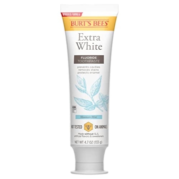 Burt’s Bees Toothpaste with Fluoride, Extra White, Zen Peppermint 4.7 oz