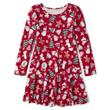 The Children's Place,Long Sleeve Knit Casual Skater Dress,XXLarge(16)