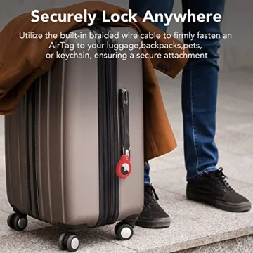 SPGUARD Airtag Holder for Apple AirTag Secure Holder with Wire Cable