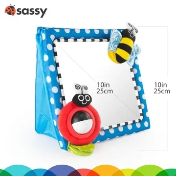 Sassy Tummy Time Floor Mirror - Engaging Developmental Toy for Babies