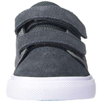 DC Boy's Anvil V Skate Shoe, Grey/Blue, 9 Toddler