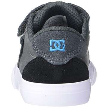 DC Boy's Anvil V Skate Shoe, Grey/Blue, 9 Toddler