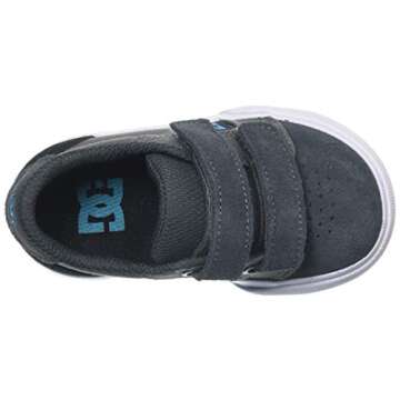 DC Boy's Anvil V Skate Shoe, Grey/Blue, 9 Toddler