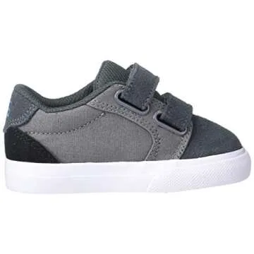 DC Boy's Anvil V Skate Shoe, Grey/Blue, 9 Toddler