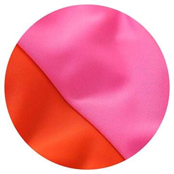 YOUNGER TREE Toddler Girls Two Pieces Swimsuit Color Block Stripe Swimwear Summer Beach Bathing Suit (Orange 4-5T)