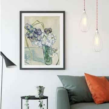 Generic Vincent Van Gogh Wall Art - White Roses & Irises Poster - Floral Artwork for Wall - Classic ...