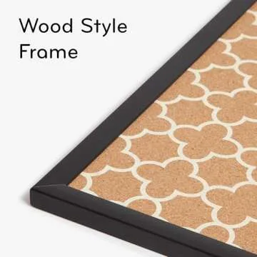 U Brands Cork Bulletin Board, 35"x23", Black Wood Style Frame, Quatrefoil Design Print, Industrial Grade Pinning Surface