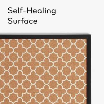 U Brands Cork Bulletin Board, 35"x23", Black Wood Style Frame, Quatrefoil Design Print, Industrial Grade Pinning Surface