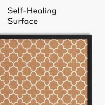 U Brands Cork Bulletin Board, 35"x23", Black Wood Style Frame, Quatrefoil Design Print, Industrial Grade Pinning Surface
