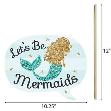 Let's Be Mermaids Photo Booth Props Kit - 20 Count