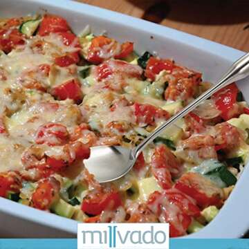 Millvado Stainless Steel Big Cooking Spoon, Kitchen Utensils and Gadgets, 15 Inch Large Spoon For for Cooking, Basting, Serving, Dishwasher Safe Metal Utensil, Durable, Solid Construction