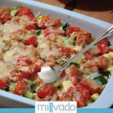 Millvado Stainless Steel Big Cooking Spoon, Kitchen Utensils and Gadgets, 15 Inch Large Spoon For for Cooking, Basting, Serving, Dishwasher Safe Metal Utensil, Durable, Solid Construction