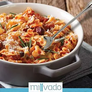 Millvado Stainless Steel Big Cooking Spoon, Kitchen Utensils and Gadgets, 15 Inch Large Spoon For for Cooking, Basting, Serving, Dishwasher Safe Metal Utensil, Durable, Solid Construction