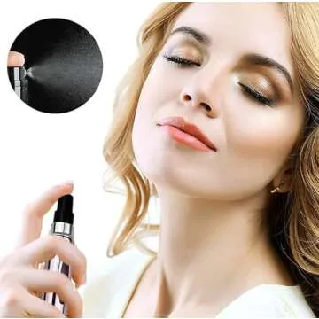 Ryanste 4 Pcs Refillable Travel Perfume Bottle, 5 ml Mini Perfume Refillable Bottle Portable Travel Fragrance Atomizer for Outdoor Travel (Black + Silver)