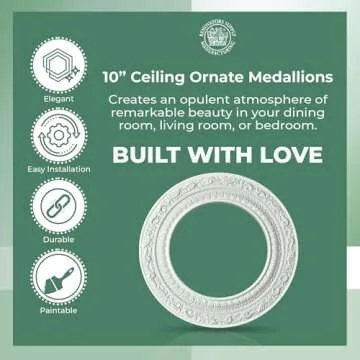 Renovators Supply Manufacturing Recessed Spot Light Trim White Urethane Recessed Decorative Ceiling Medallion 6" ID X 10" OD Light Rosette Water Resistant Ceiling Moulding Pack of 10