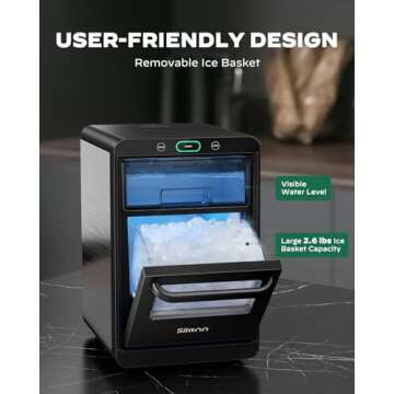 Silonn Nugget Ice Maker - Fast & Efficient Pebble Ice Machine for Home