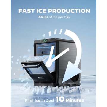 Silonn Nugget Ice Maker - 44lbs Pebble Ice in 24h