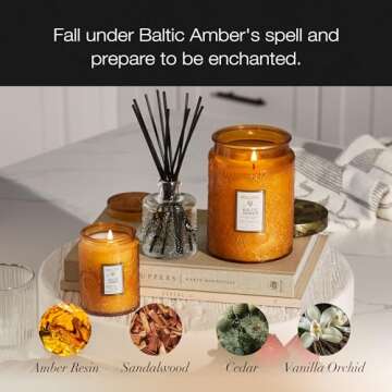 Voluspa Baltic Amber Candle with 50 Hour Burn Time