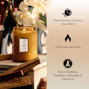 Voluspa Baltic Amber Candle with 50 Hour Burn Time