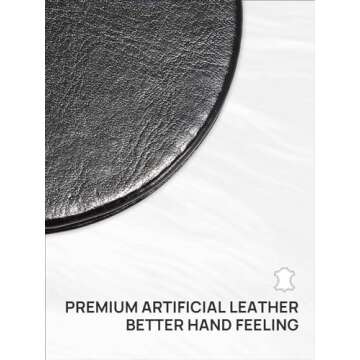 OMIRO 1X/10X(300R) Magnifying Compact Mirror with PU Leather, Ultra-Portable for Purses and Travel, Round Black