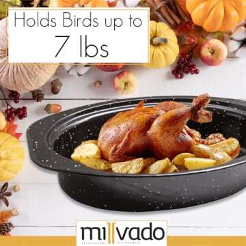 Millvado Roasting Pan with Lid for Healthy Cooking