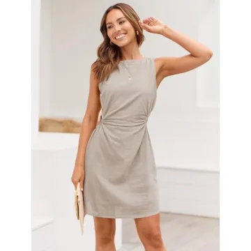 LILLUSORY Women's Sleeveless Cotton Graduation Dress