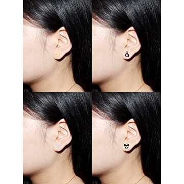 16 Pairs of Cute Tiny Mouse Stud Earrings for All Ages