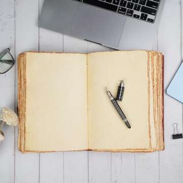 LEATHER VILLAGE Leather Journal - 288 Vintage Deckle Paper of 200 GSM (A5) 8X6 inches - Thick Leather Bound Journal - Antique Deckle Edge Paper – Book of Shadows Journal Blank