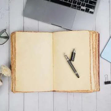 LEATHER VILLAGE Leather Journal - 288 Vintage Deckle Paper of 200 GSM (A5) 8X6 inches - Thick Leather Bound Journal - Antique Deckle Edge Paper – Book of Shadows Journal Blank