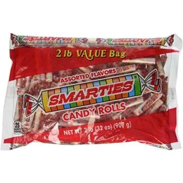 Smarties Candy Rolls Original Flavor Bulk Gluten Free & Vegan Delight | Classic Sweetness from Family Owned Since 1949 | Peanut Free Dairy Free & Allergen Free | Perfect Halloween Treat - 2 Pound Bag