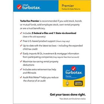 [Old Version] Intuit TurboTax Premier 2021, Federal and State Tax Return [PC Download]