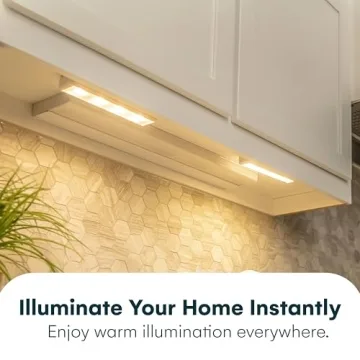 Brilliant Evolution Wireless Ultra Thin LED Light Bar - Battery Operated Lights for Kitchen Under Cabinet, Closet, and Counter Lighting - Stick On Push Light, 65 Lumens, Warm White - 8.5x2x1-Inch